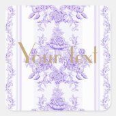 Shabby chic,lavender,toile,pattern,floral,Victoria Vierkante Sticker (Voorkant)