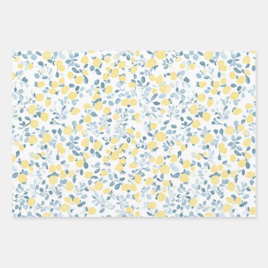Shabby Chic Lemon Blossom Wrapping Paper (Voorkant 2)