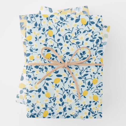 Shabby Chic Lemon Blossom Wrapping Paper (In situ)