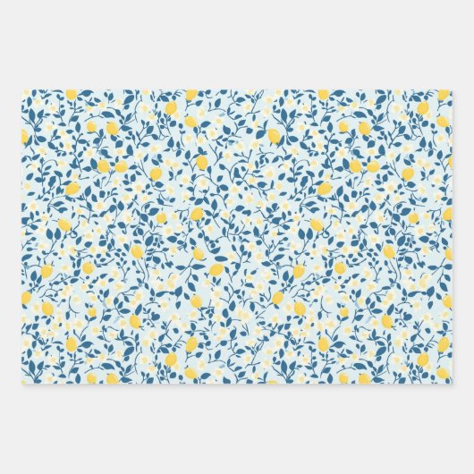 Shabby Chic Lemon Blossom Wrapping Paper (Voorkant)