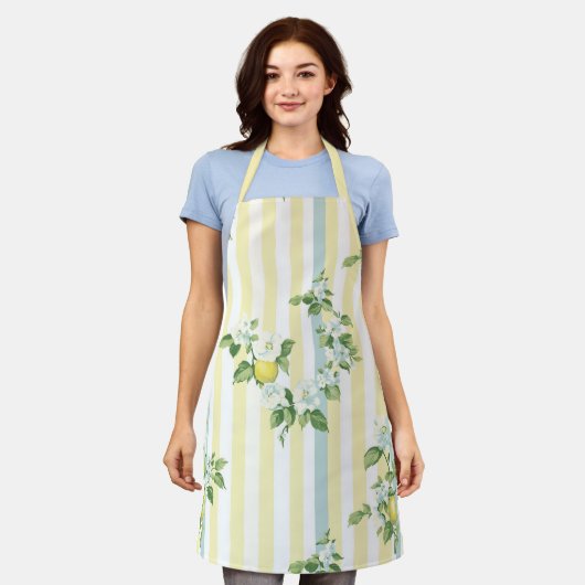 Shabby Chic Lemon Floral Series Design #11 Schort (Gedragen)