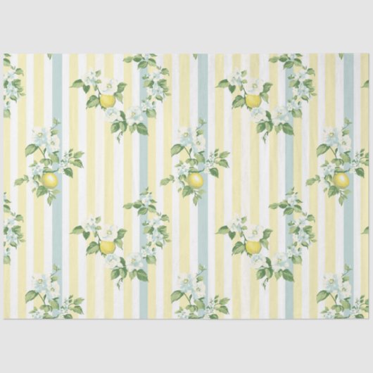 Shabby Chic Lemon Floral Series Design #11 Tissuepapier (Voorkant)