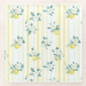 Shabby Chic Lemon Floral Series Design #12 Glazen Onderzetter (Voorkant)
