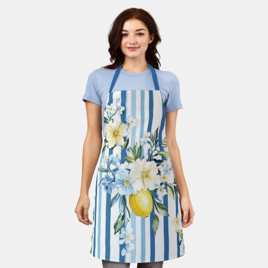 Shabby Chic Lemon Floral Series Design #1 Schort (Gedragen)