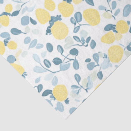 Shabby Chic Lemon Floral Series Design #4 Tissuepapier (Detail)