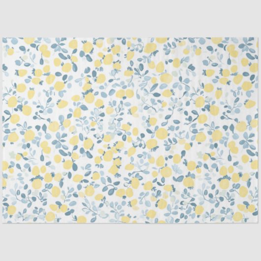 Shabby Chic Lemon Floral Series Design #4 Tissuepapier (Voorkant)