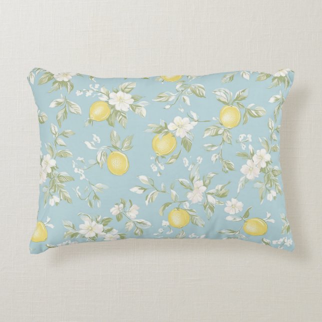 Shabby Chic Lemon Floral Series Design #5 Accent Kussen (Voorkant)