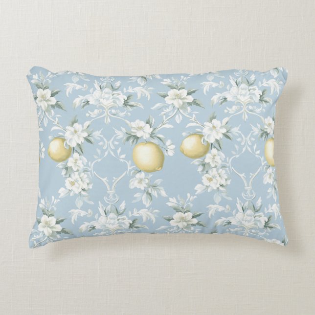 Shabby Chic Lemon Floral Series Design #8 Accent Kussen (Voorkant)
