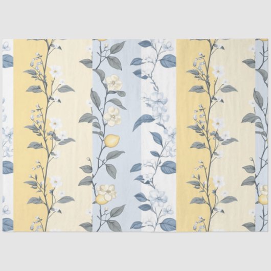 Shabby Chic Lemon Floral Series Design #9 Tissuepapier (Voorkant)