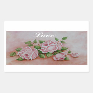 Shabby Chic Liefde  Roze Rozen Stickers