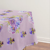 Shabby Chic Lila Chintz Pansy Floral Tablecloth Tafelkleed (Voorbeeld)