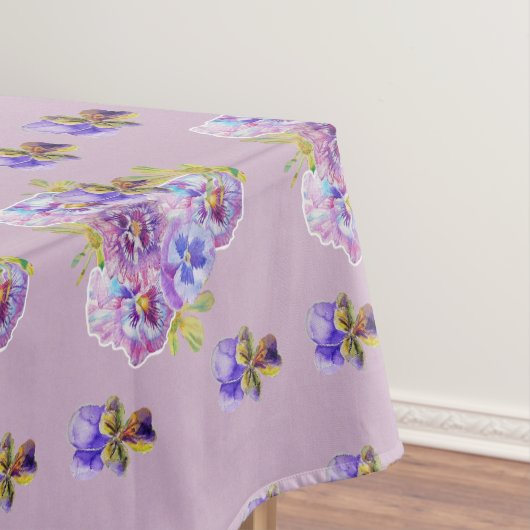 Shabby Chic Lila Chintz Pansy Floral Tablecloth Tafelkleed (Voorbeeld)