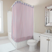 Shabby Chic Lila & roze Stripes w Bows & Lace Douchegordijn (In situ)