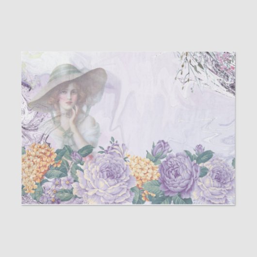 Shabby Chic Lila Serie Design 2 Tissuepapier (Voorkant)