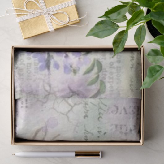 Shabby Chic Lila Series Design 7 Tissuepapier (Geschenk)