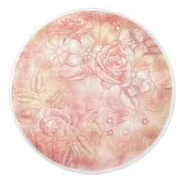 Shabby Chic look Pink & Peach Floral Decoupage Keramische Knop