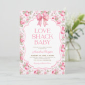 Shabby Chic Love Shack Baby shower Kaart (Staand voorkant)