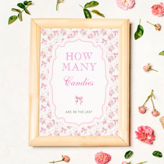 Shabby Chic Love Shack Raad hoeveel Snoepjes Poster