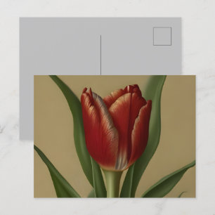 Shabby Chic Lovely Red Tulip Briefkaart