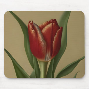 Shabby Chic Lovely Red Tulip Muismat