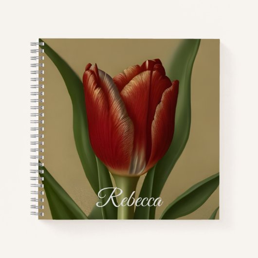 Shabby Chic Lovely Red Tulip Notitieboek (Voorkant)