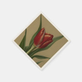 Shabby Chic Lovely Red Tulip Servet (Hoek)