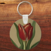 Shabby Chic Lovely Red Tulip Sleutelhanger (Voorkant)