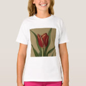 Shabby Chic Lovely Red Tulip T-shirt (Voorkant)