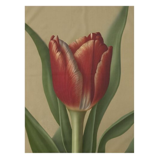 Shabby Chic Lovely Red Tulip Tafelkleed (Voorkant)