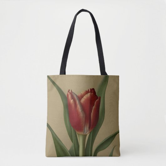 Shabby Chic Lovely Red Tulip Tote Bag (Voorkant)