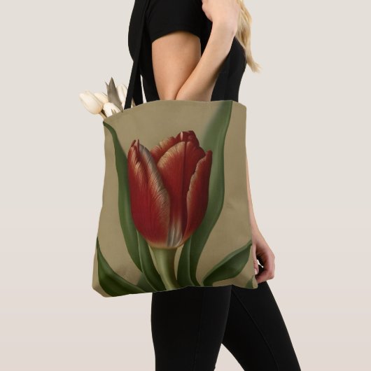 Shabby Chic Lovely Red Tulip Tote Bag (Dichtbij)