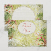 Shabby Chic Madeliefjes & Wilde Bloemen Bedankt (Voorkant / Achterkant)