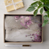 Shabby Chic Magenta Bloesems, kant & mix media Tissuepapier (Geschenk)