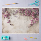 Shabby Chic Magenta Bloesems, kant & mix media Tissuepapier (Craft)