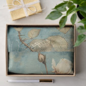 Shabby chic marine vlinder & rozen tissue papier (Geschenk)
