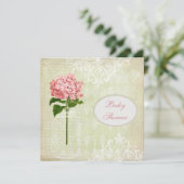 Shabby Chic Mason Jar & Hydrangea Baby shower Kaart (Staand voorkant)