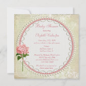 Shabby Chic Mason Jar & Hydrangea Baby shower Kaart (Achterkant)