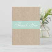 Shabby Chic Mint Burlap - Hartelijk dank Bedankkaart (Staand voorkant)