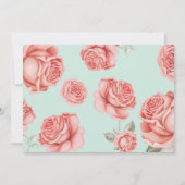 Shabby Chic Mint & Coral Bridal Shower Invitation Kaart (Achterkant)