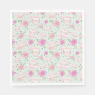 Shabby Chic Mint en Gold Tea Party Servet