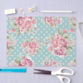 shabby chic mint polka stip roze wit  meisje tissuepapier (Craft)