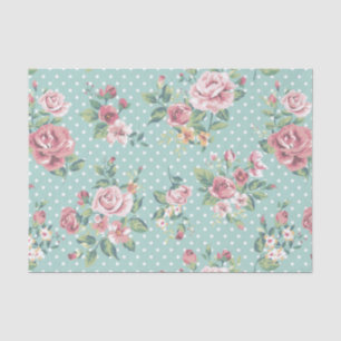 shabby chic mint polka stip roze wit meisje tissuepapier