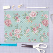 shabby chic mint polka stip roze wit  meisje tissuepapier (Craft)