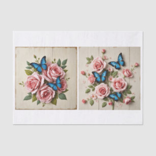 Shabby Chic Mixed Media Art Painting Tissuepapier