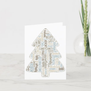 Shabby chic moderne kerstboomkaart feestdagen kaart