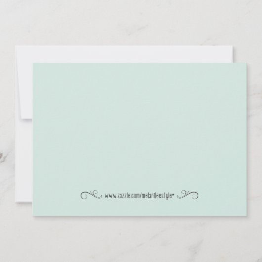 Shabby Chic Moederdag Brunch Invitation Blue Kaart (Achterkant)