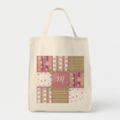 Shabby Chic Monogram Patchwork Canvas tas (Voorkant)