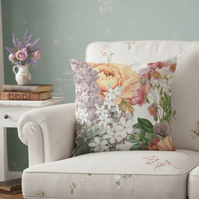 Shabby Chic Mooie Wildbloemen Kussen (Creator heeft geüpload)