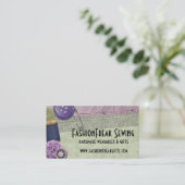 Shabby chic naaigarens visitekaartjes (Staand voorkant)