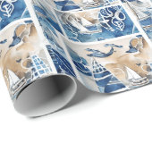 Shabby Chic Nautical Theme Wrapping Paper Cadeaupapier (Rol Hoek)